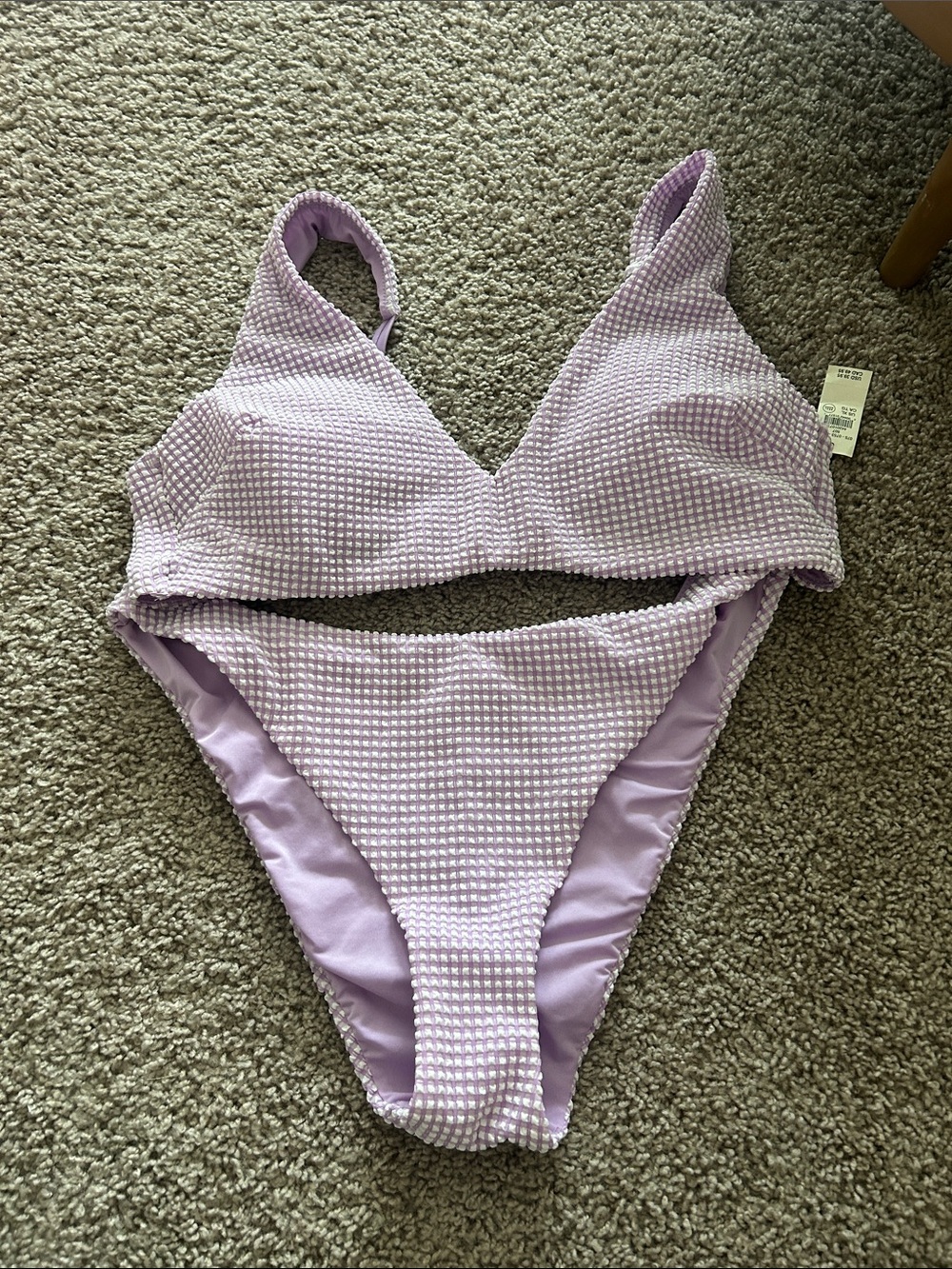 Lilac Textured Two-Piece Swim Set